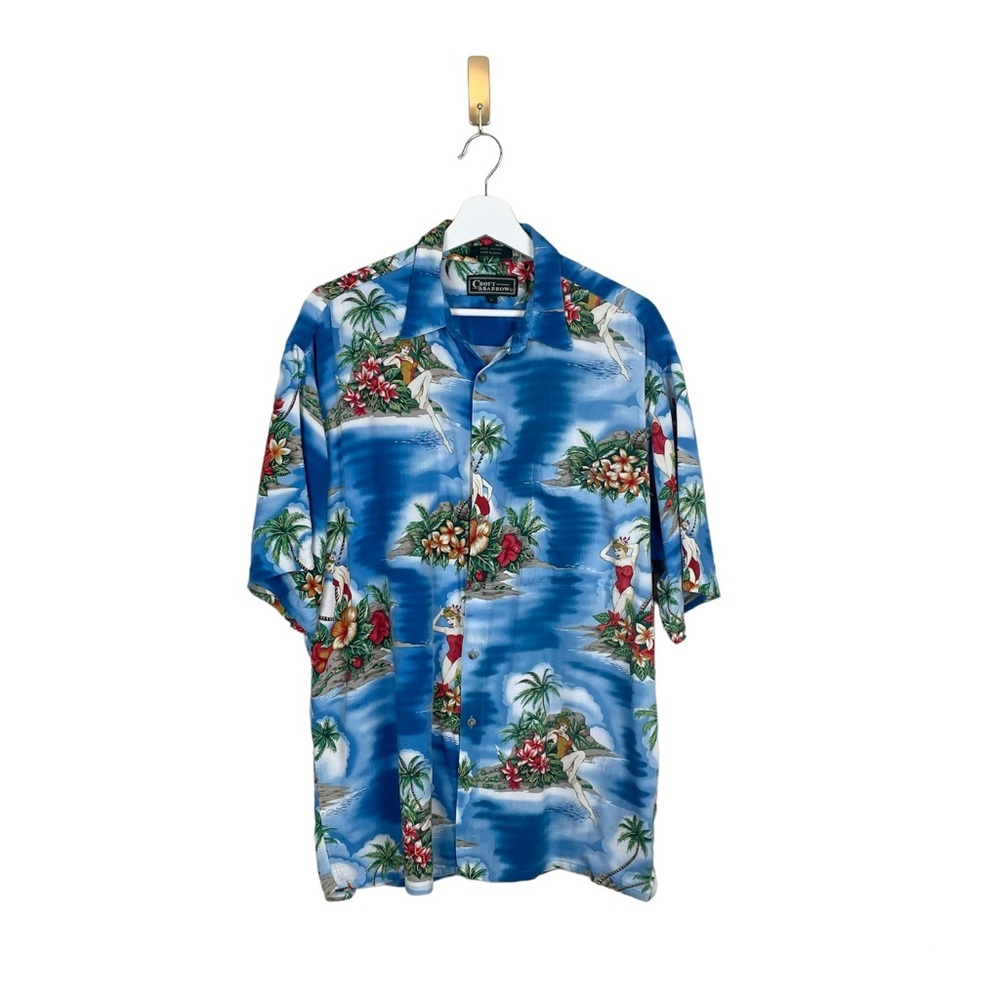 Croft & Barrow Hawaiian Button Up Shirt Size Large